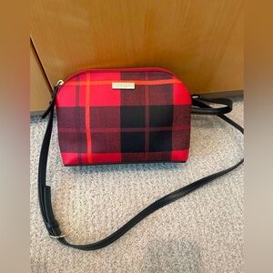 kate spade Red Plaid Crossbody with Black Strap